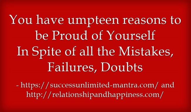 How to be proud about yourself