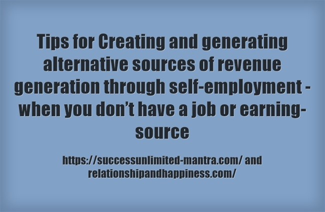 Creating self employment opportunities when no job