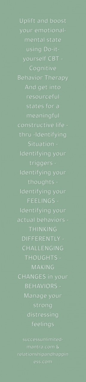 Beating blues and negativity using self-practice DIY CBT