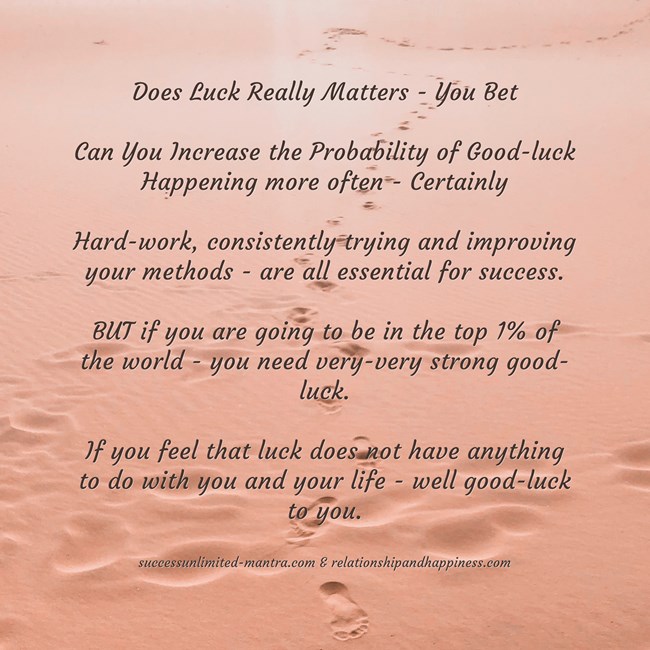Success Unlimited Mantra - Blog - How to make good luck happen in 