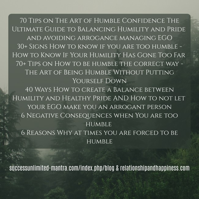 70 Tips On The Art Of Humble Confidence The Ultimate Guide To...